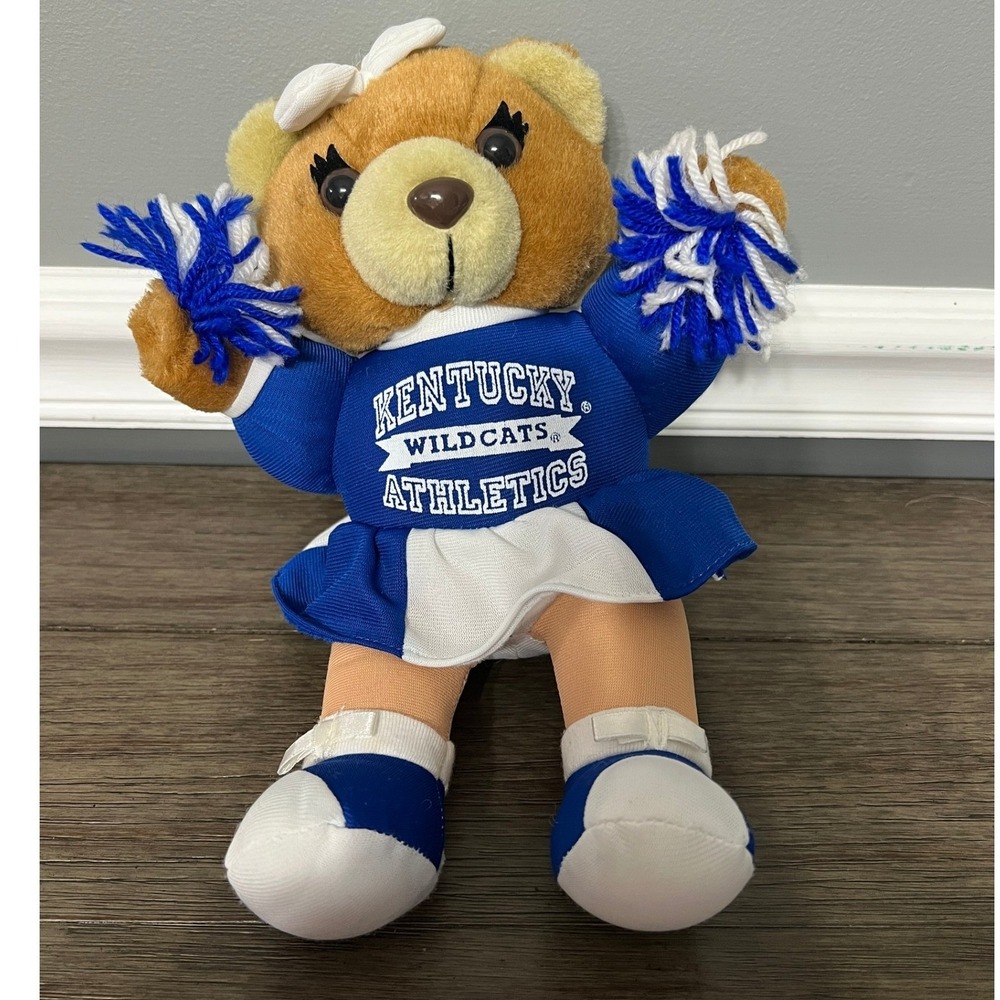Kentucky Wildcats Cheerleader Bear Plush Stuffed Animal Play-By-Play Blue White
